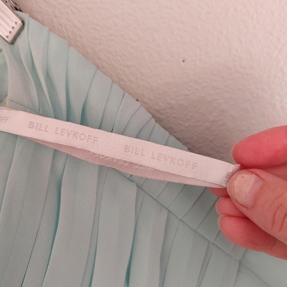 Bill Levkoff Bella Bridesmaid Prom Gown Mint Green Wedding Party Dres Style 6 - Picture 8 of 11